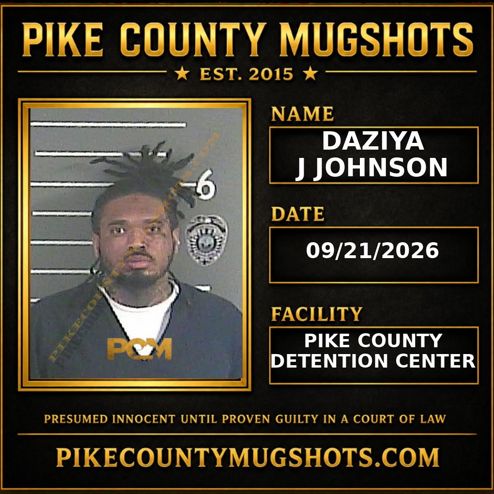 DAZIYA J JOHNSON Pike County Kentucky arrest booking